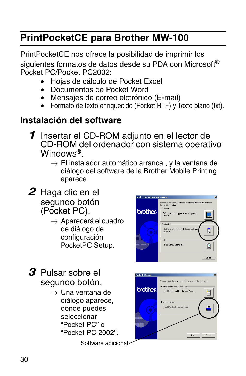 Printpocketce para brother mw-100 | Brother MW-100 User Manual | Page 71 / 74