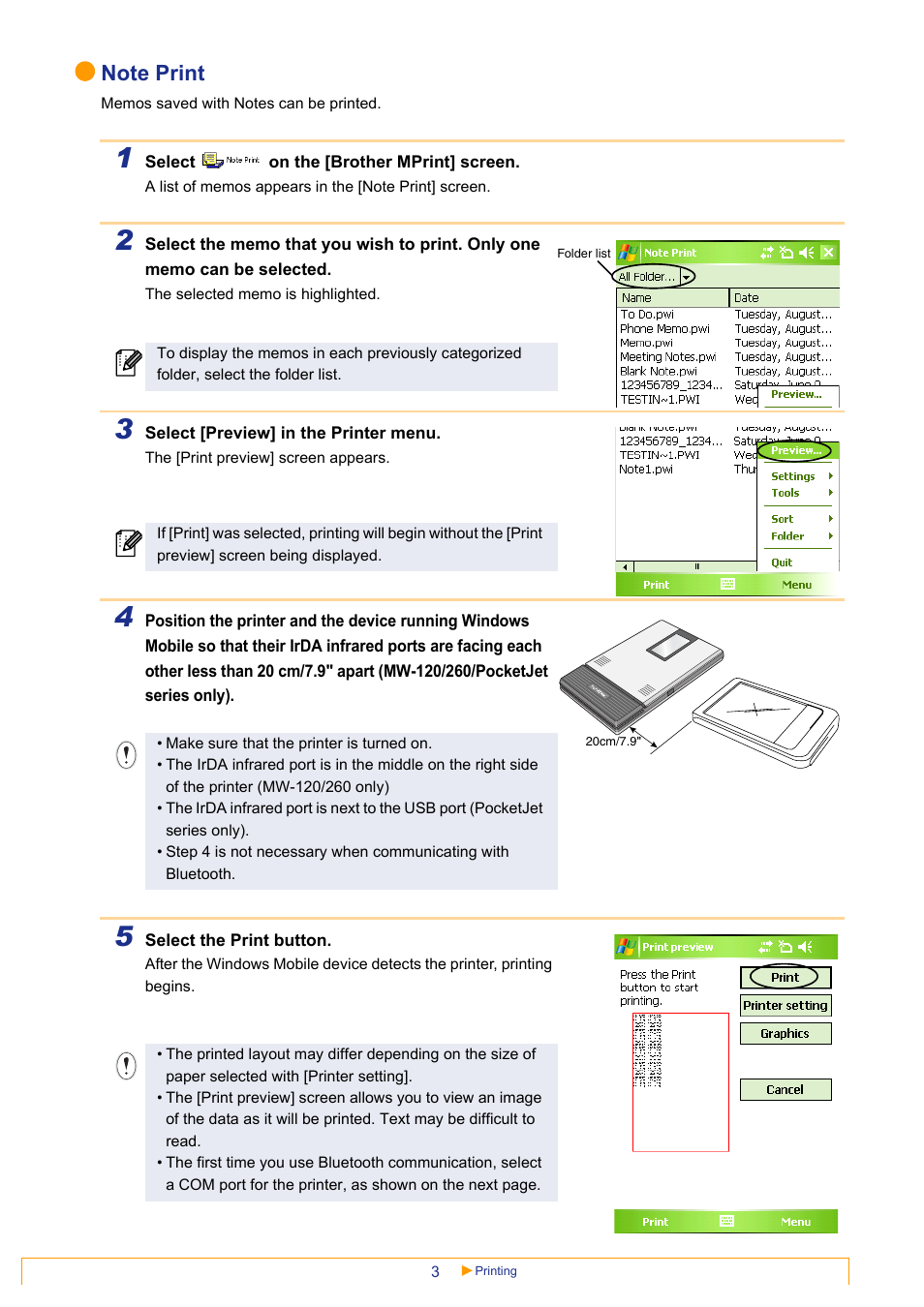 Brother Pocket Jet6Plus PJ-623 User Manual | Page 3 / 11