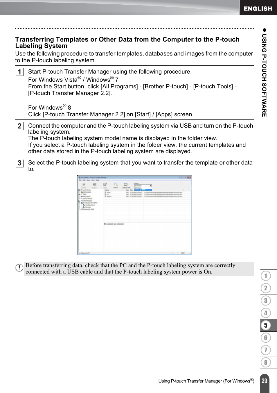 P. 29 | Brother PT-E500 User Manual | Page 30 / 63