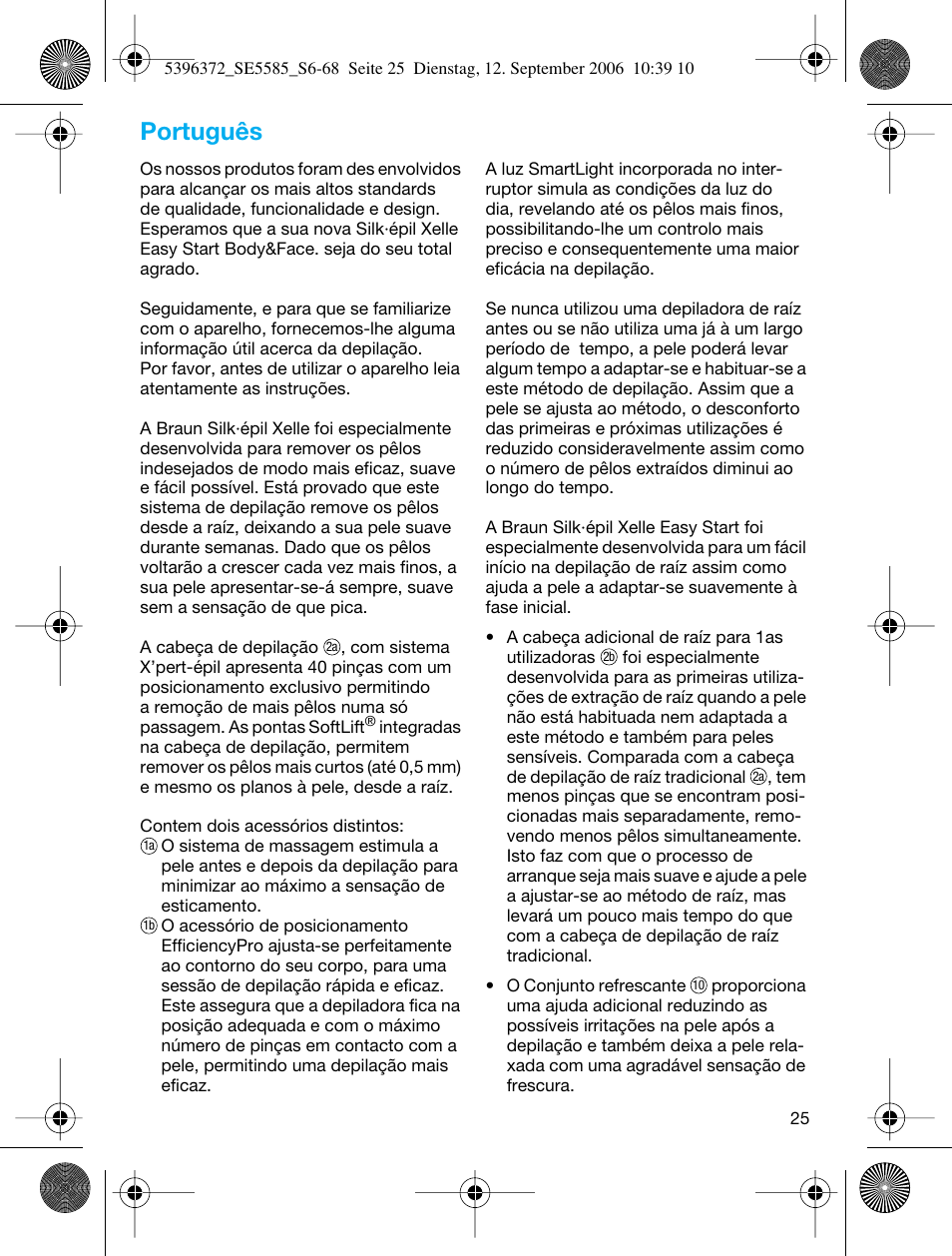 Português | Braun 5585 Silk-épil Xelle User Manual | Page 24 / 64