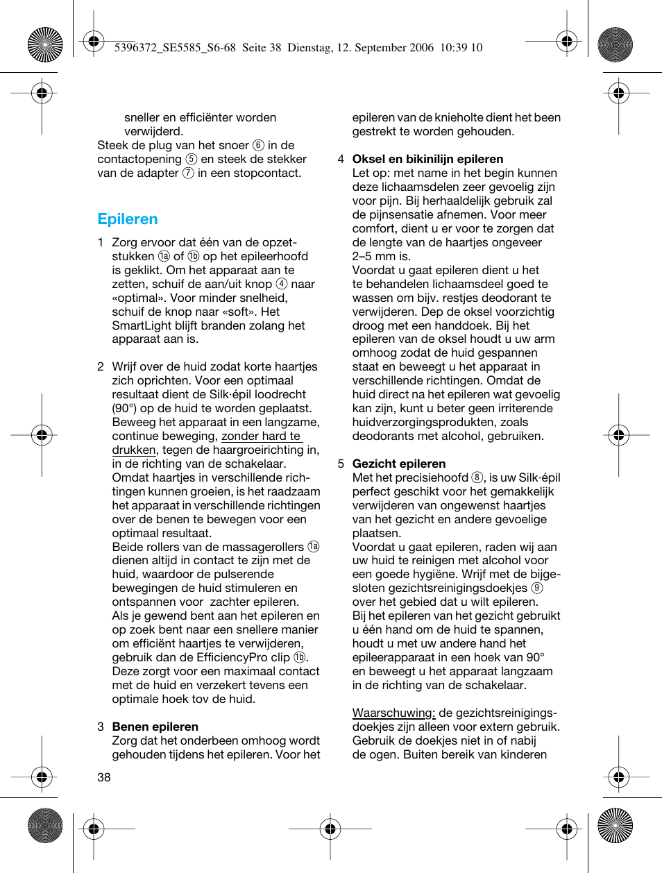 Epileren | Braun 5585 Silk-épil Xelle User Manual | Page 37 / 64