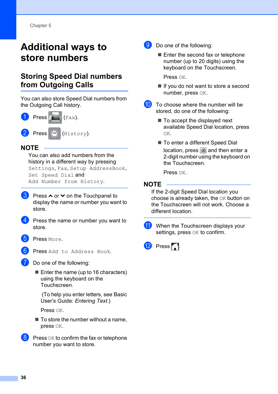 Additional ways to store numbers, Storing speed dial numbers from outgoing calls | Brother MFC-J4410DW User Manual | Page 42 / 88