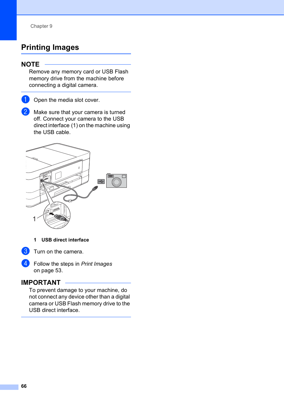 Printing images, Important | Brother MFC-J4410DW User Manual | Page 72 / 88