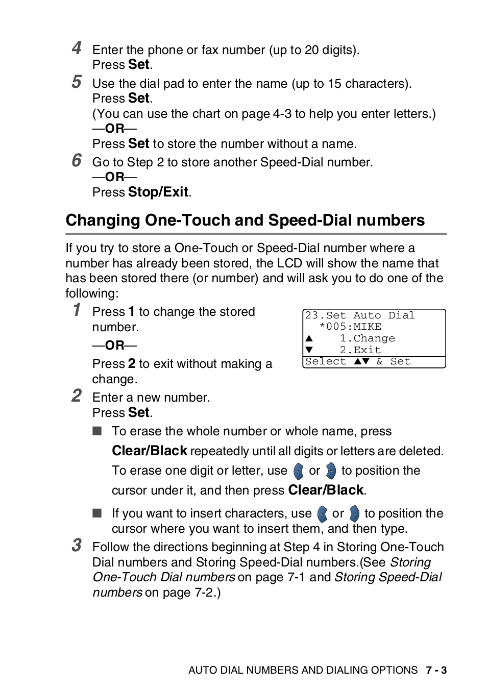 Changing one-touch and speed-dial numbers, Changing one-touch and speed-dial numbers -3 | Brother MFC-8820DN User Manual | Page 126 / 421