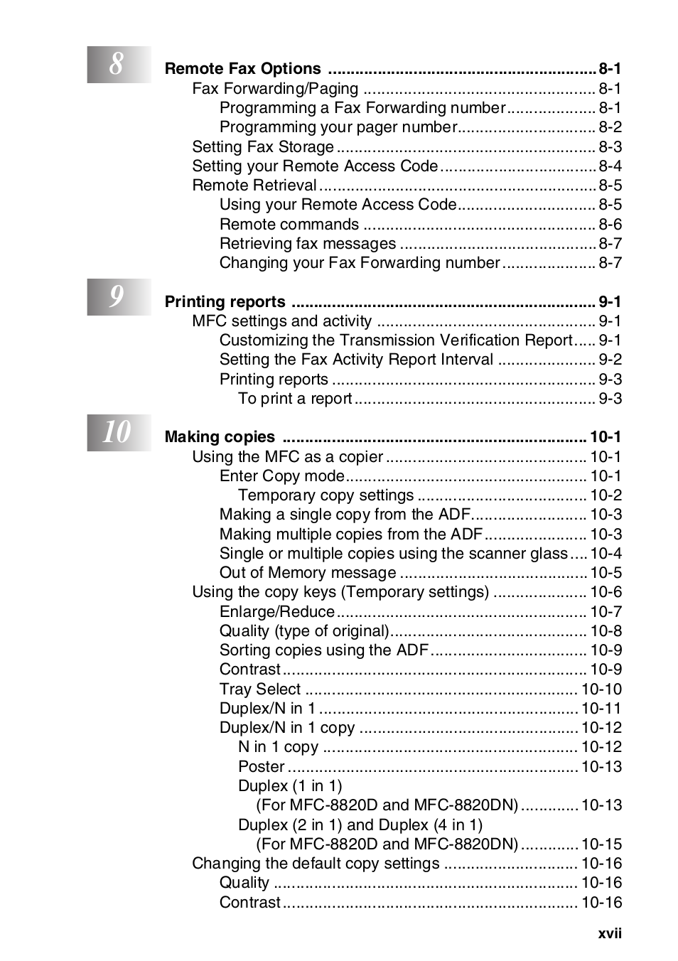 Brother MFC-8820DN User Manual | Page 18 / 421