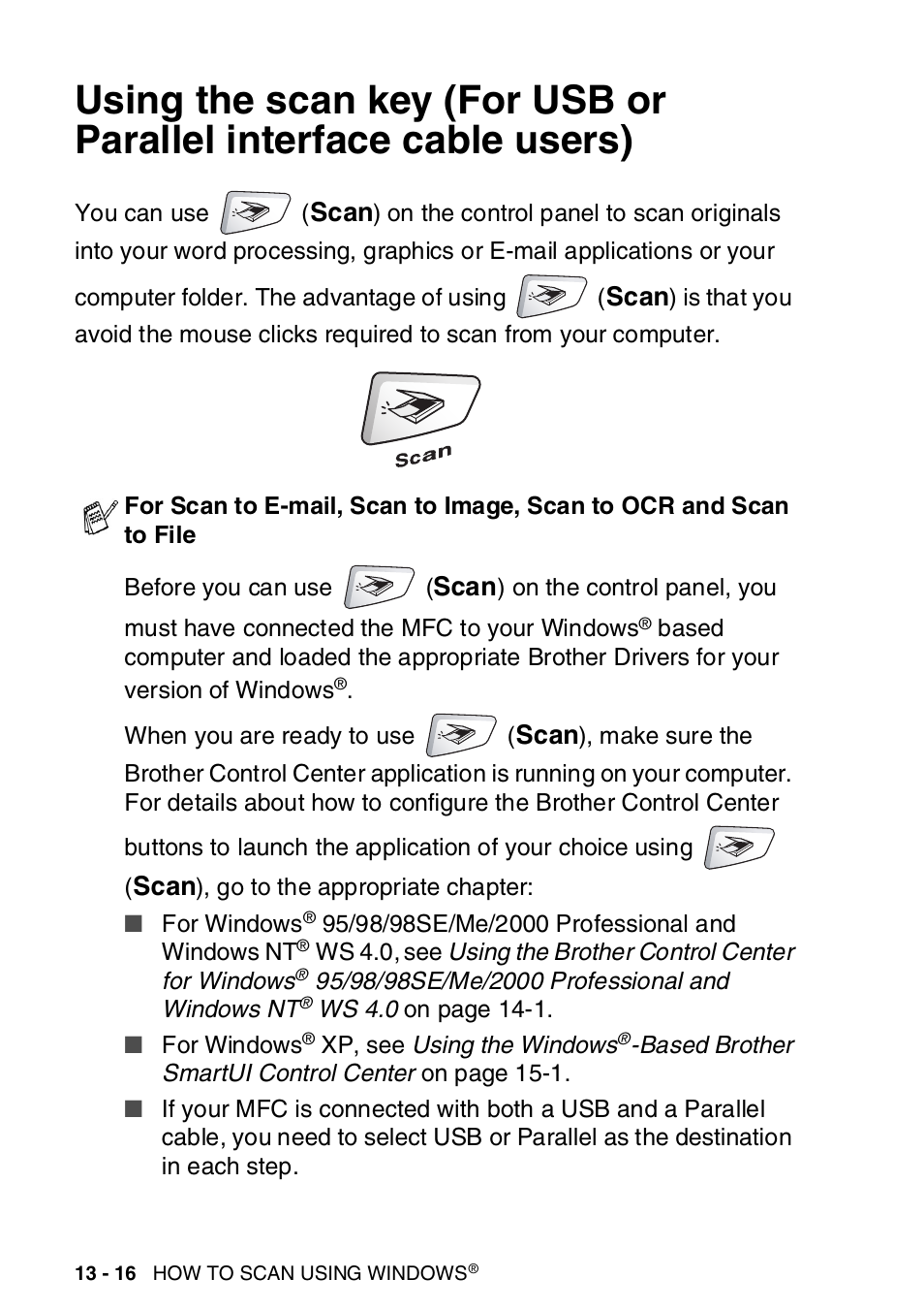 Users) -16, Scan | Brother MFC-8820DN User Manual | Page 212 / 421