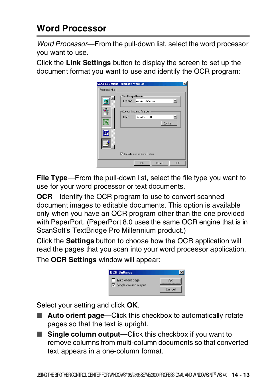 Word processor, Word processor -13 | Brother MFC-8820DN User Manual | Page 233 / 421
