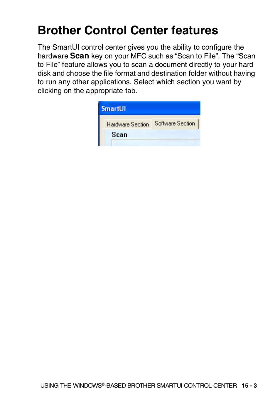 Brother control center features, Brother control center features -3 | Brother MFC-8820DN User Manual | Page 240 / 421