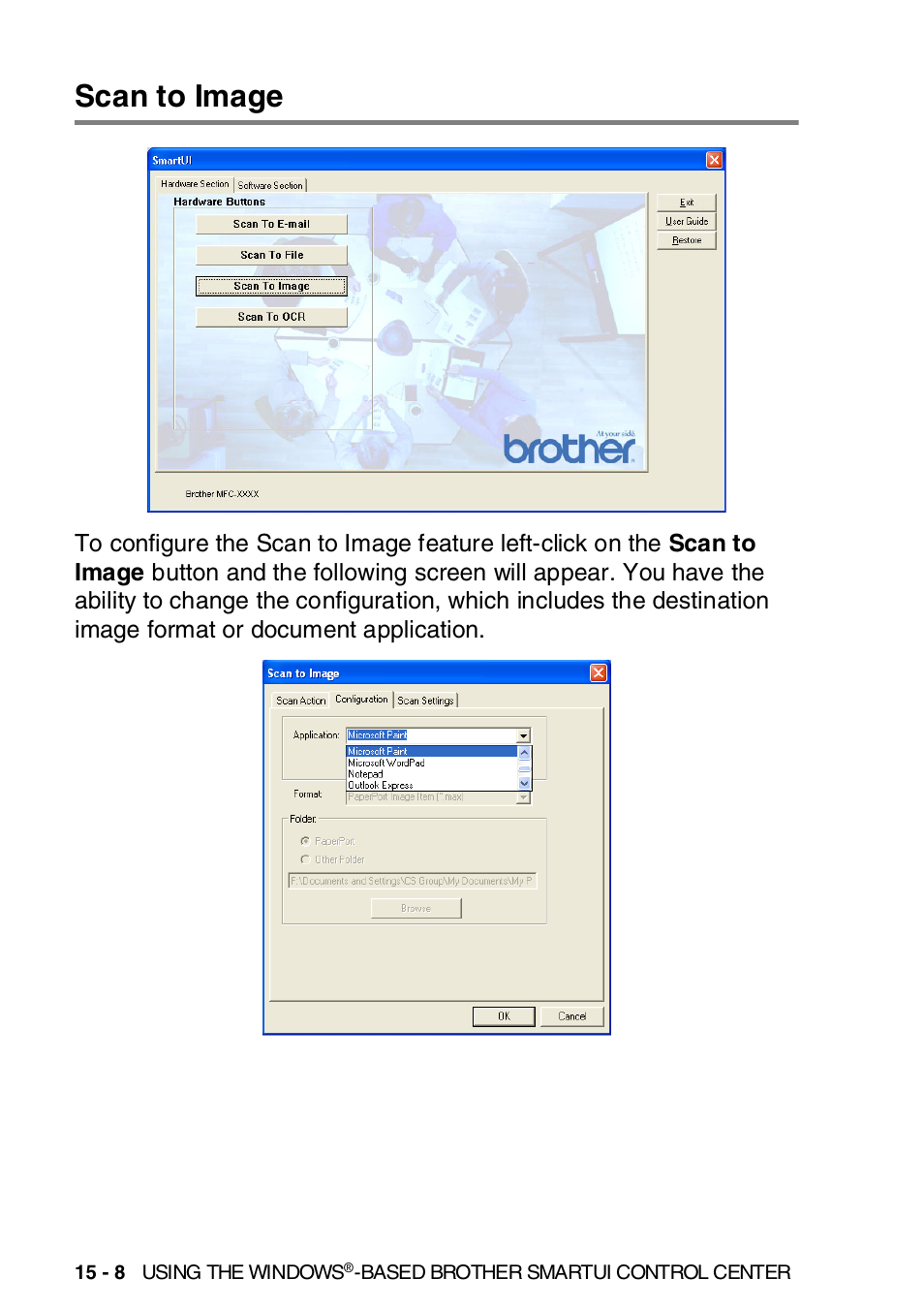 Scan to image, Scan to image -8 | Brother MFC-8820DN User Manual | Page 245 / 421