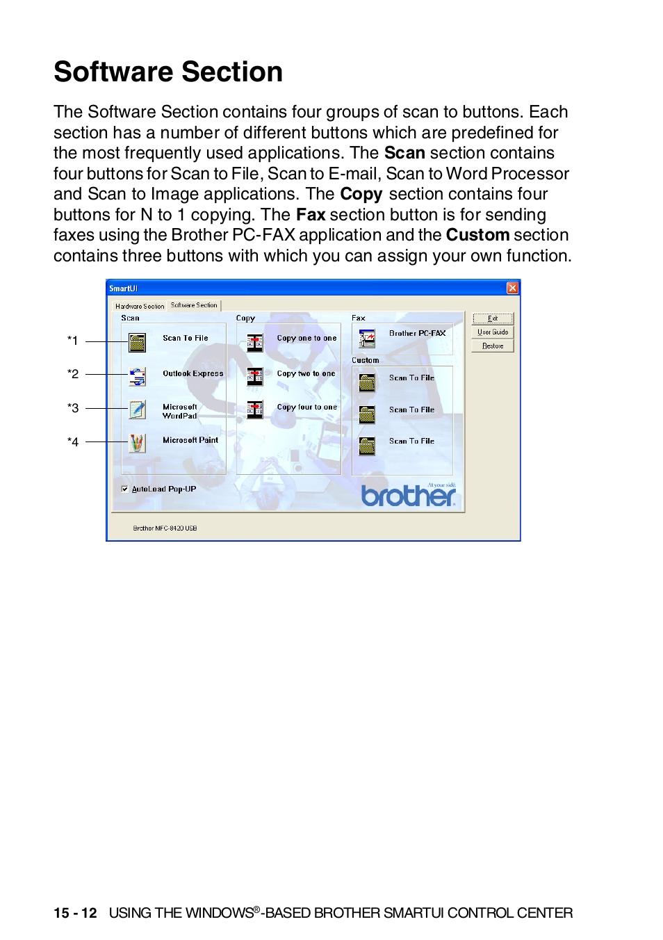 Software section, Software section -12 | Brother MFC-8820DN User Manual | Page 249 / 421