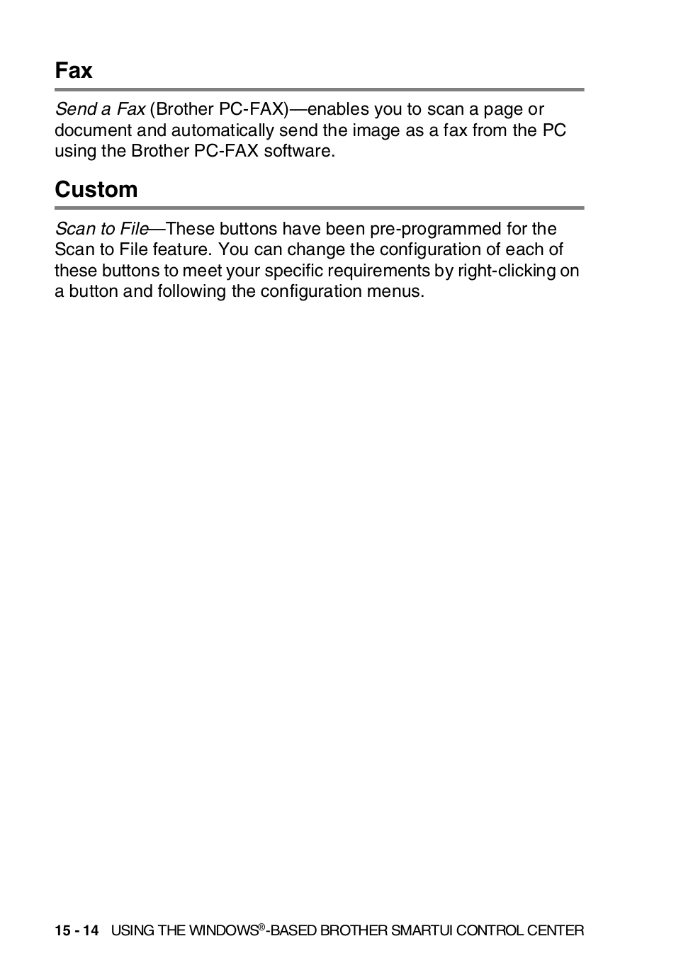 Custom, Fax -14 custom -14 | Brother MFC-8820DN User Manual | Page 251 / 421