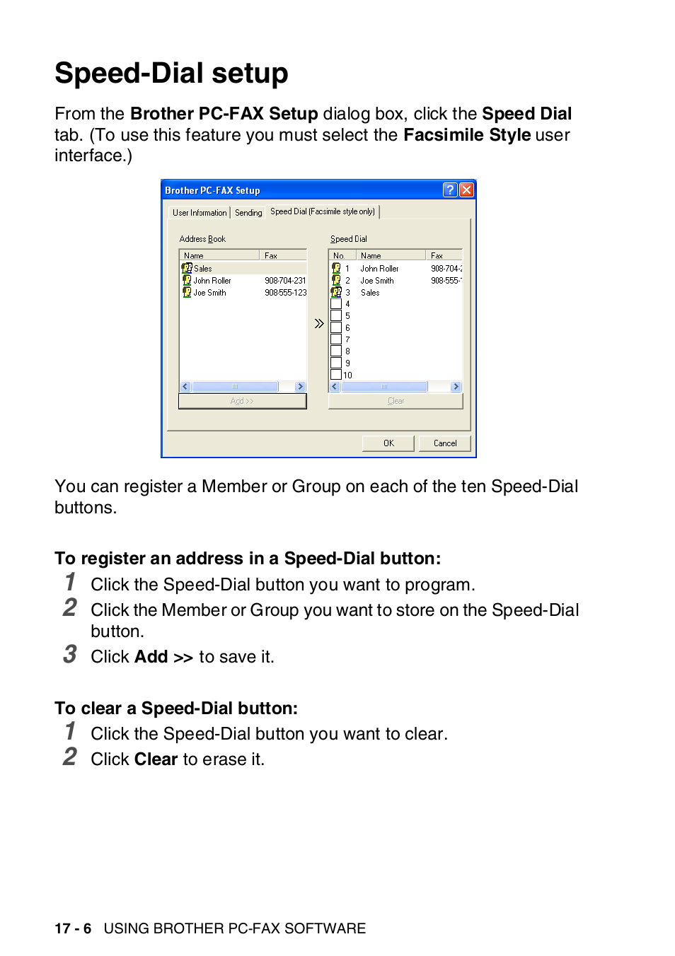 Speed-dial setup, Speed-dial setup -6 | Brother MFC-8820DN User Manual | Page 280 / 421