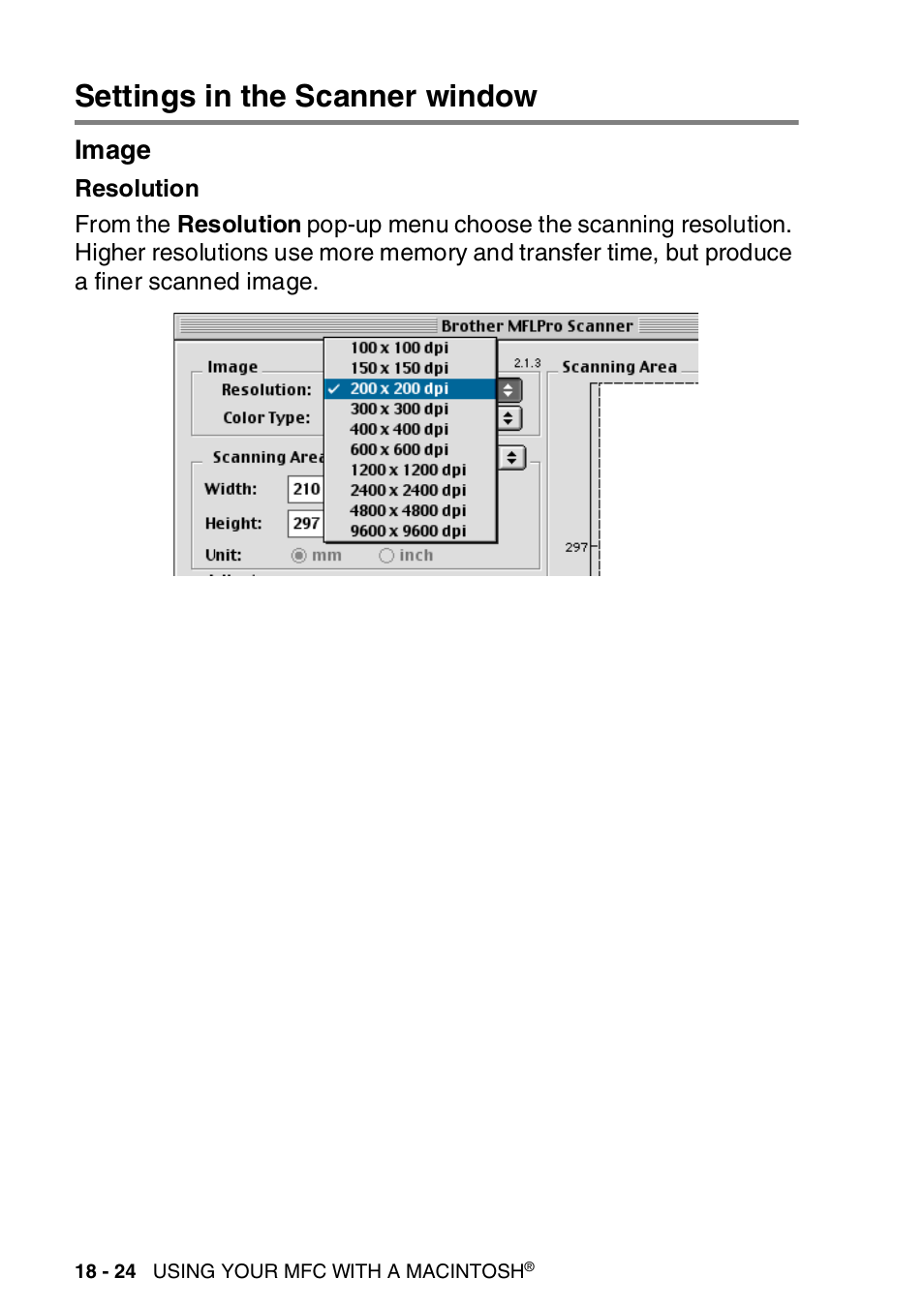 Settings in the scanner window, Image, Settings in the scanner window -24 | Image -24 | Brother MFC-8820DN User Manual | Page 323 / 421