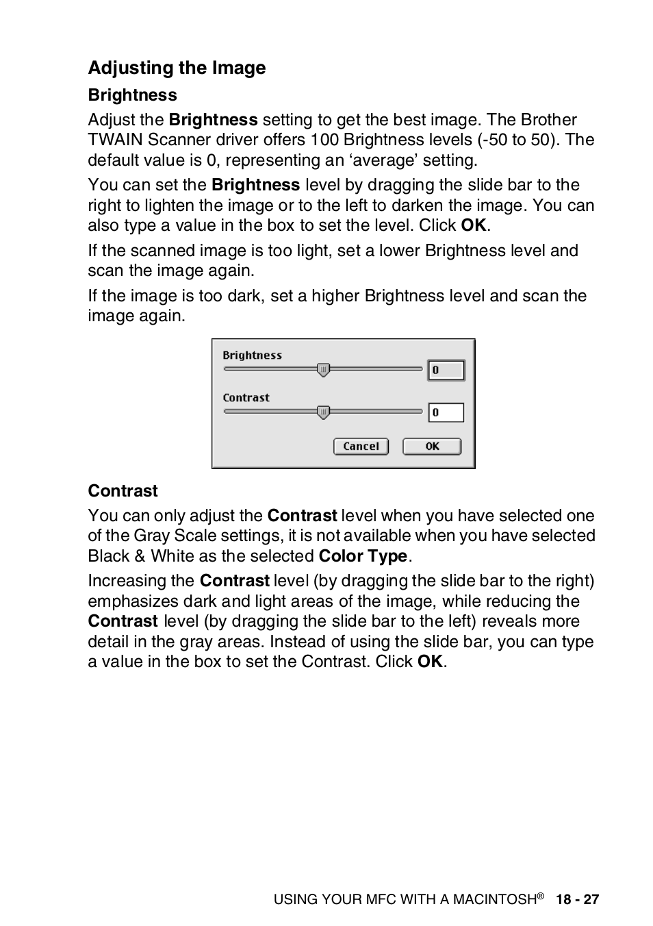 Adjusting the image, Adjusting the image -27 | Brother MFC-8820DN User Manual | Page 326 / 421