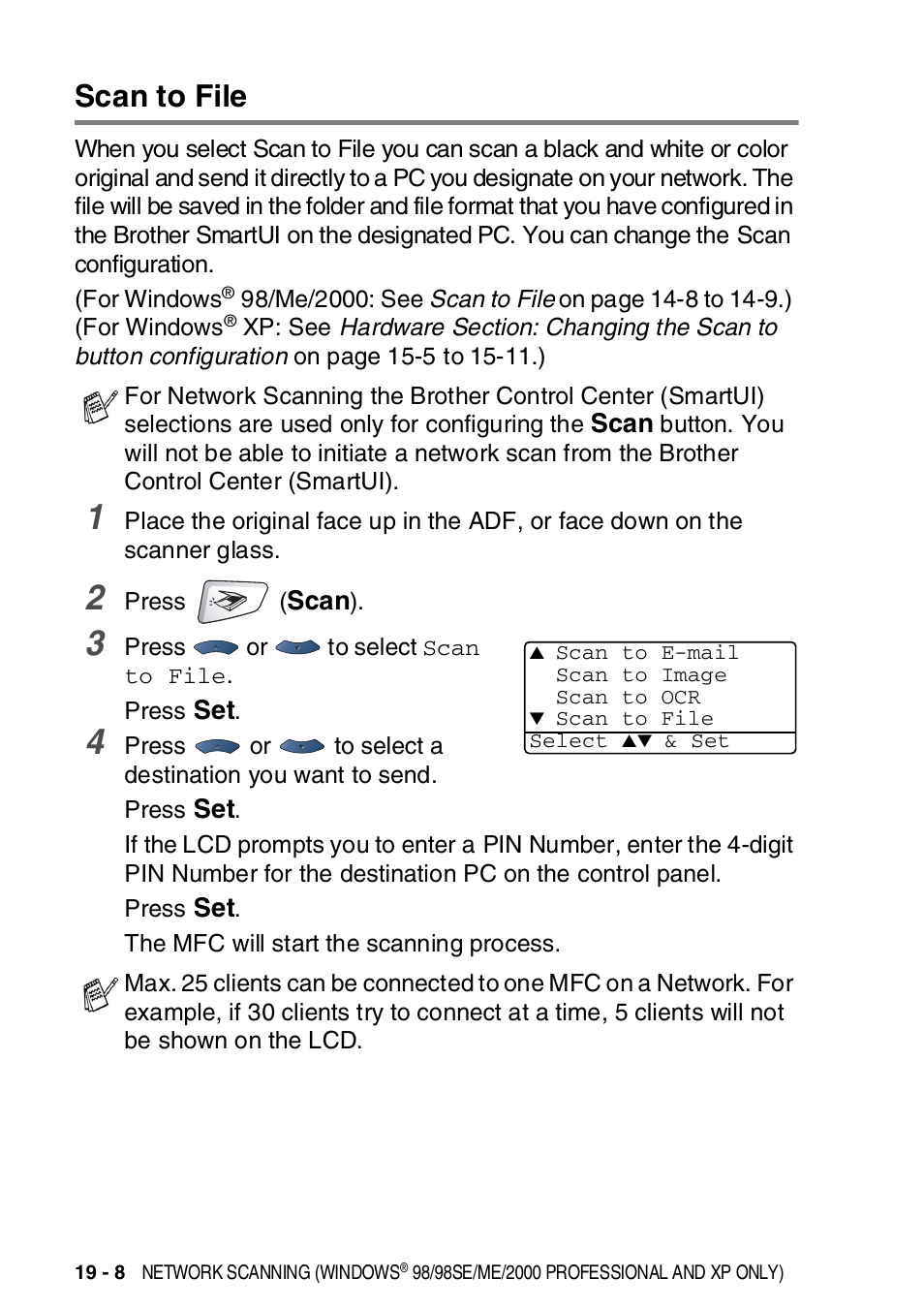 Scan to file, Scan to file -8 | Brother MFC-8820DN User Manual | Page 338 / 421