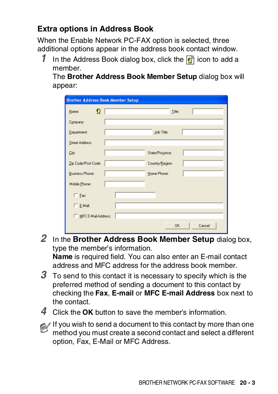 Extra options in address book, Extra options in address book -3 | Brother MFC-8820DN User Manual | Page 341 / 421