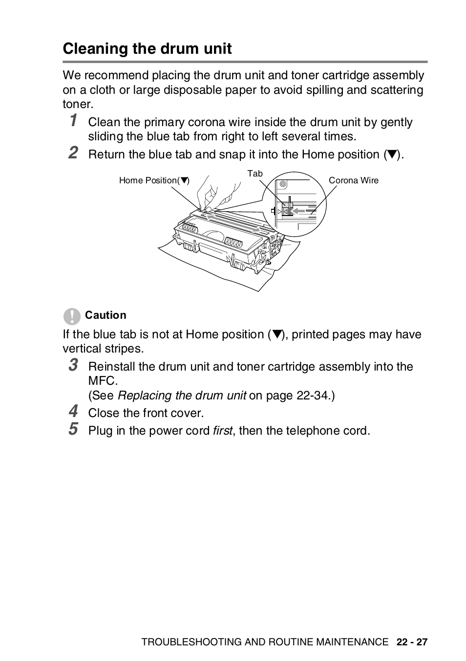 Cleaning the drum unit, Cleaning the drum unit -27 | Brother MFC-8820DN User Manual | Page 379 / 421
