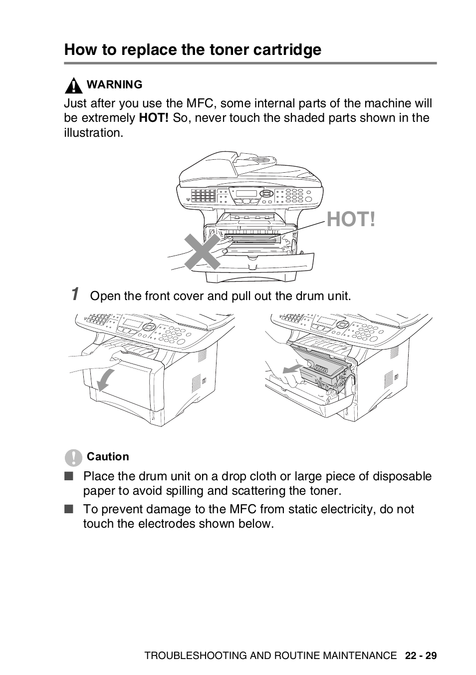 How to replace the toner cartridge, How to replace the toner cartridge -29 | Brother MFC-8820DN User Manual | Page 381 / 421