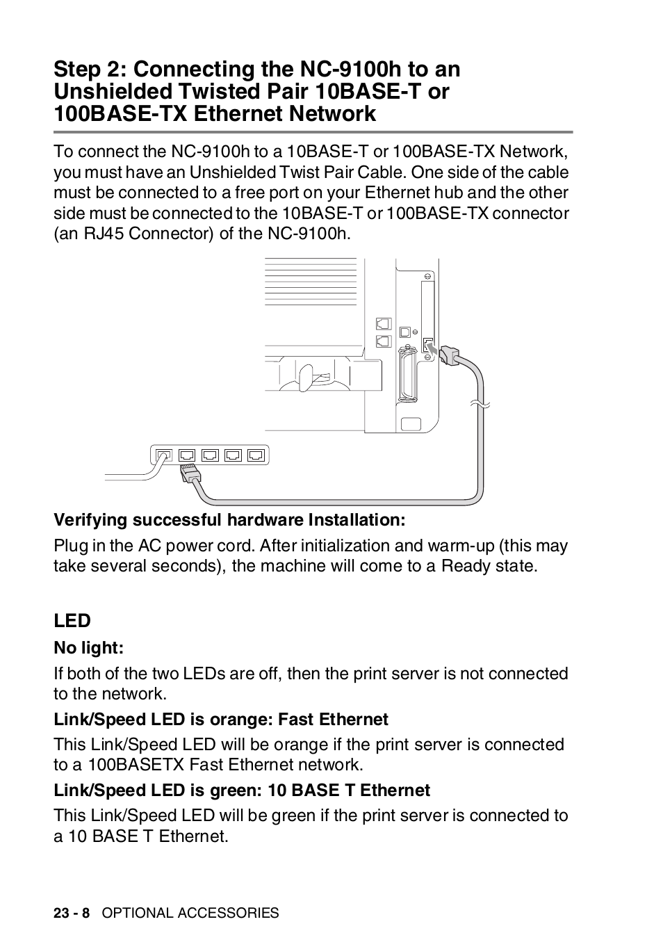 Step 2: connecting the nc-9100h to an unshielded | Brother MFC-8820DN User Manual | Page 397 / 421