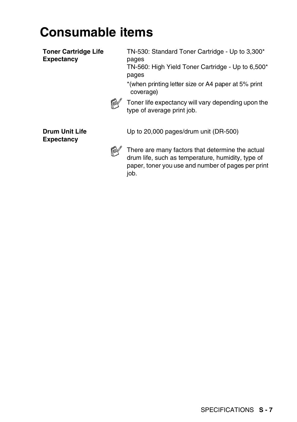 Consumable items | Brother MFC-8820DN User Manual | Page 411 / 421