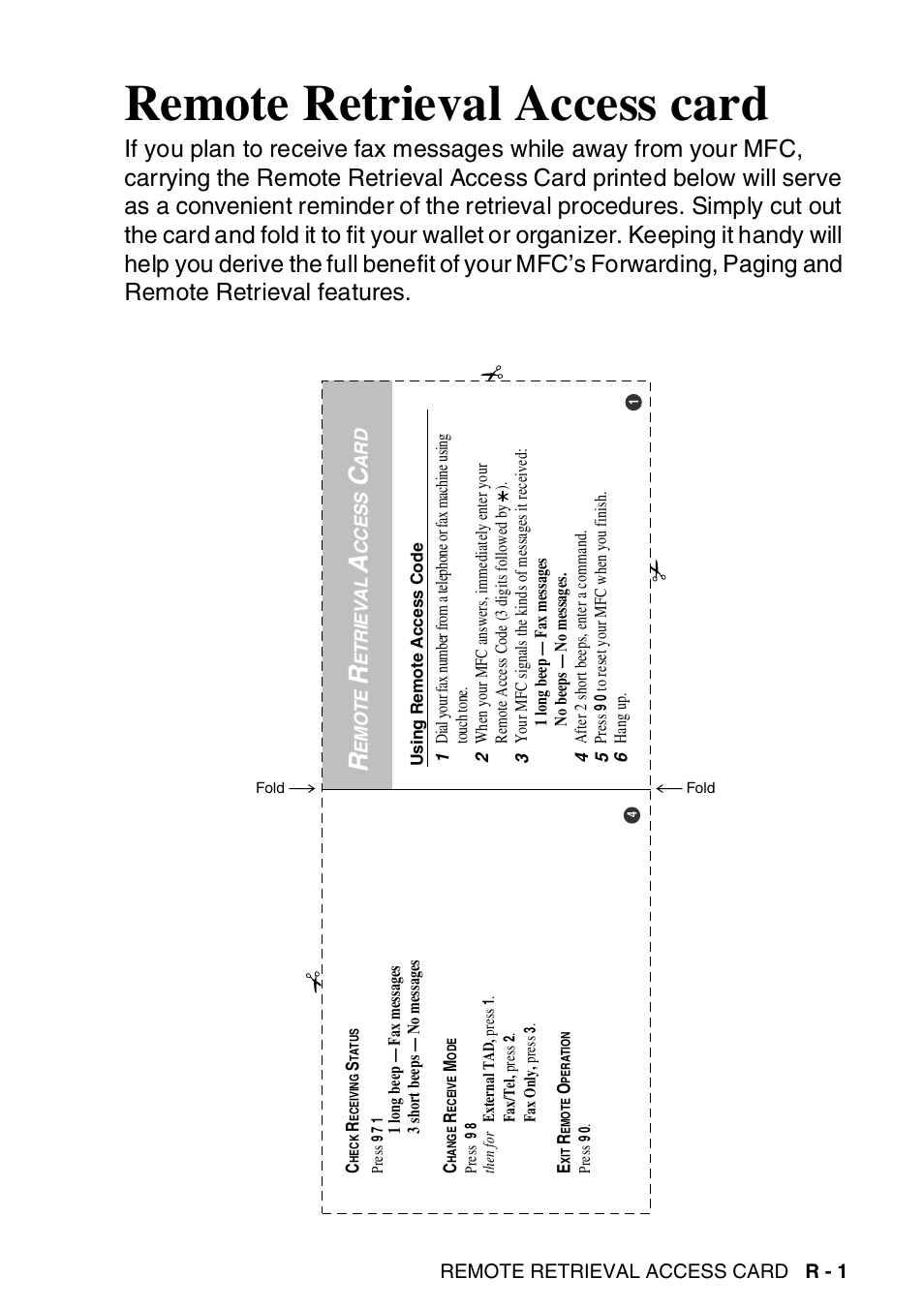 Remote retrieval access card | Brother MFC-8820DN User Manual | Page 418 / 421