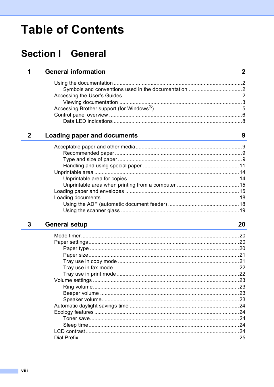 Brother MFC-9440CN User Manual | Page 10 / 247