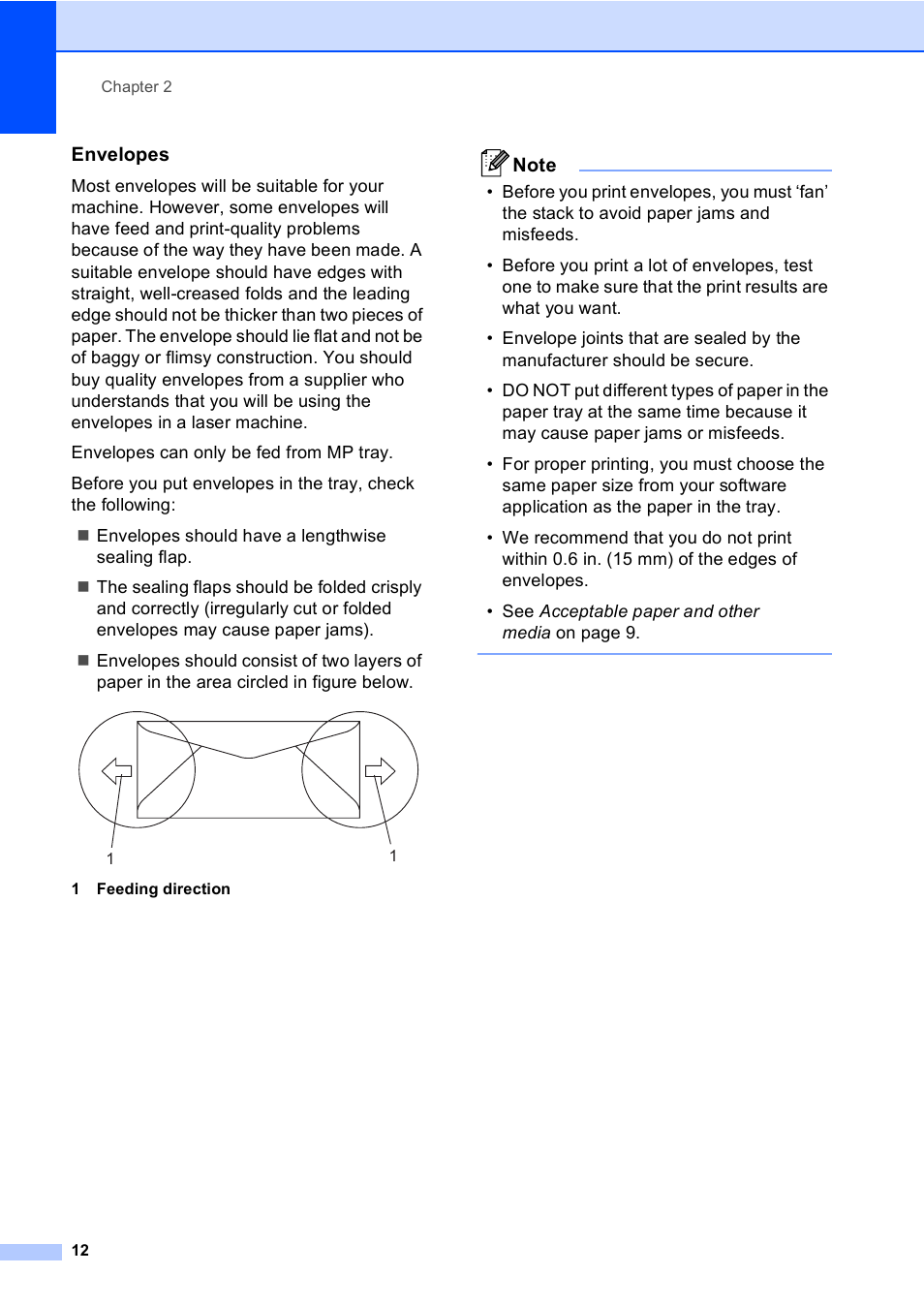 Envelopes | Brother MFC-9440CN User Manual | Page 28 / 247