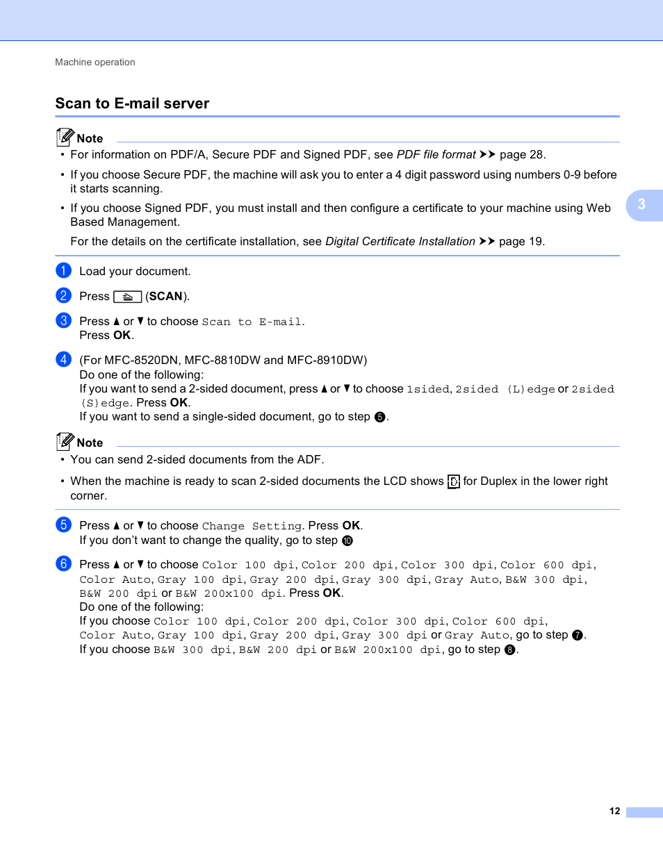 Scan to e-mail server, 3scan to e-mail server | Brother MFC-8950DWT User Manual | Page 15 / 31