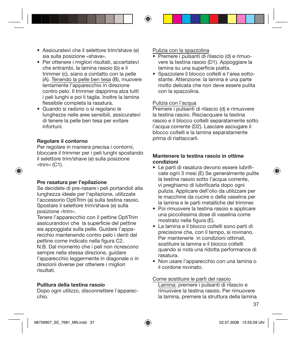 Braun 7681-5375 Silk-épil Xpressive User Manual | Page 37 / 106