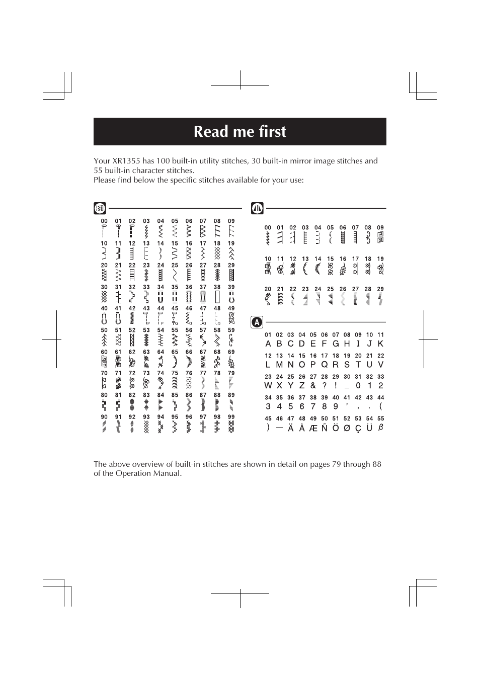 Brother XR1355 User Manual | 2 pages