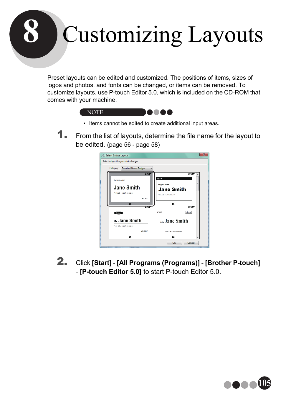 Customizing layouts | Brother QL-570VM User Manual | Page 105 / 118