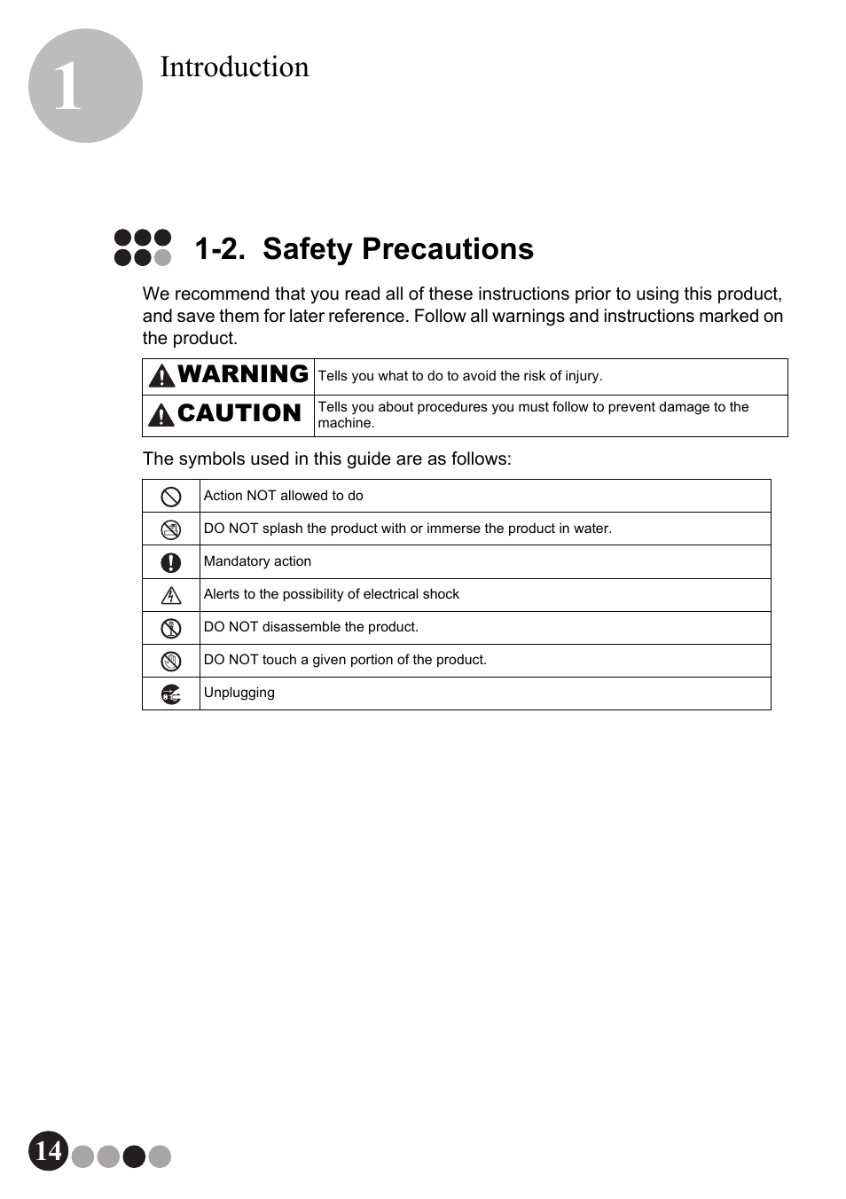 2. safety precautions, Introduction | Brother QL-570VM User Manual | Page 14 / 118