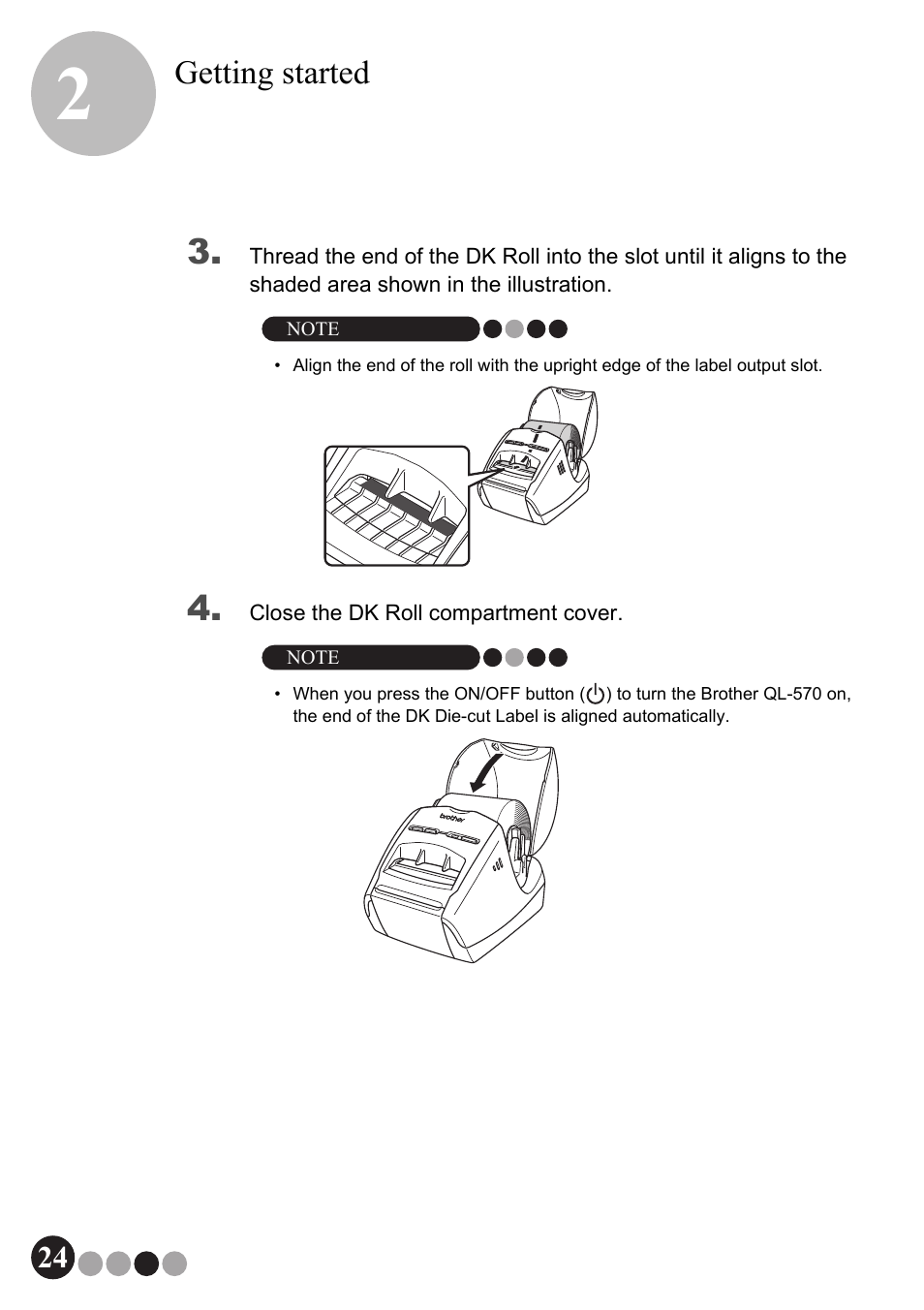 Getting started | Brother QL-570VM User Manual | Page 24 / 118