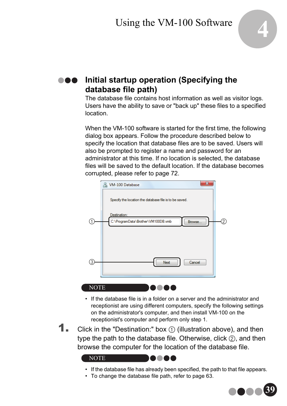 Using the vm-100 software | Brother QL-570VM User Manual | Page 39 / 118