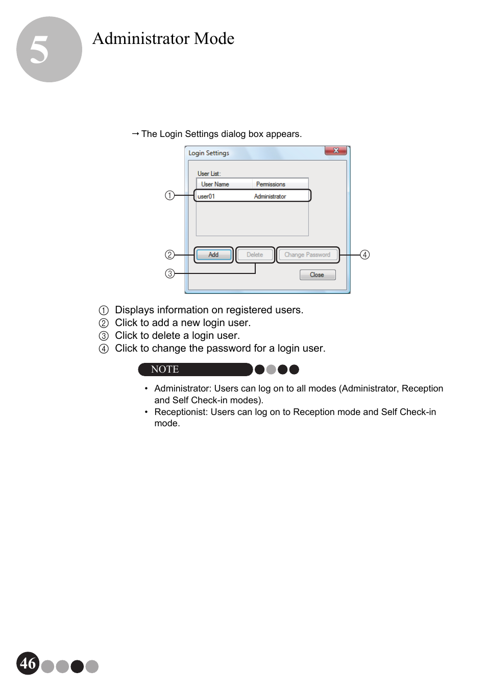 Administrator mode | Brother QL-570VM User Manual | Page 46 / 118