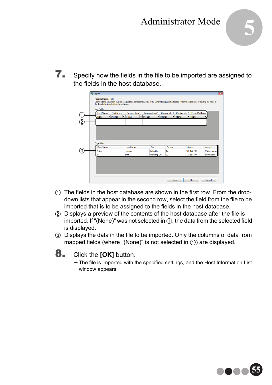 Administrator mode | Brother QL-570VM User Manual | Page 55 / 118