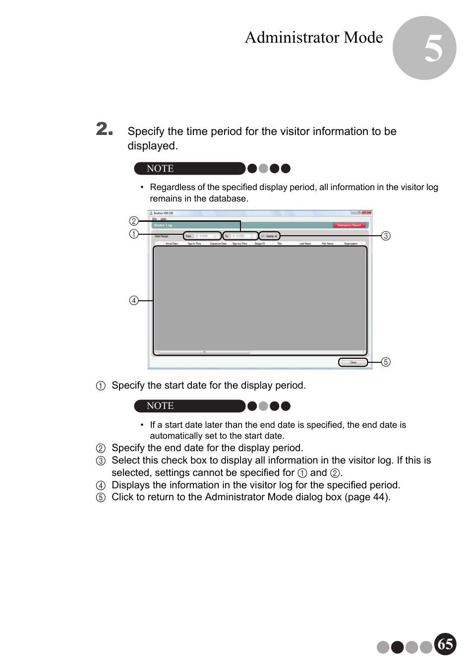 Administrator mode | Brother QL-570VM User Manual | Page 65 / 118