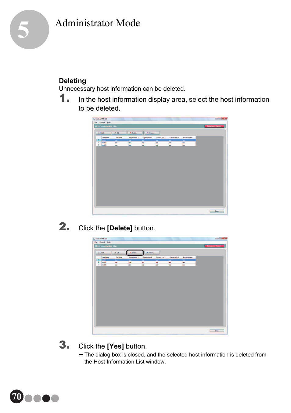 Administrator mode | Brother QL-570VM User Manual | Page 70 / 118