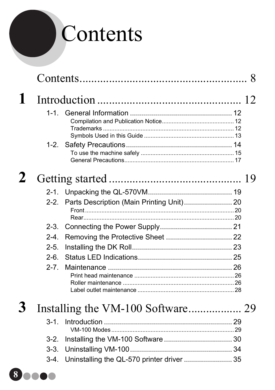 Brother QL-570VM User Manual | Page 8 / 118