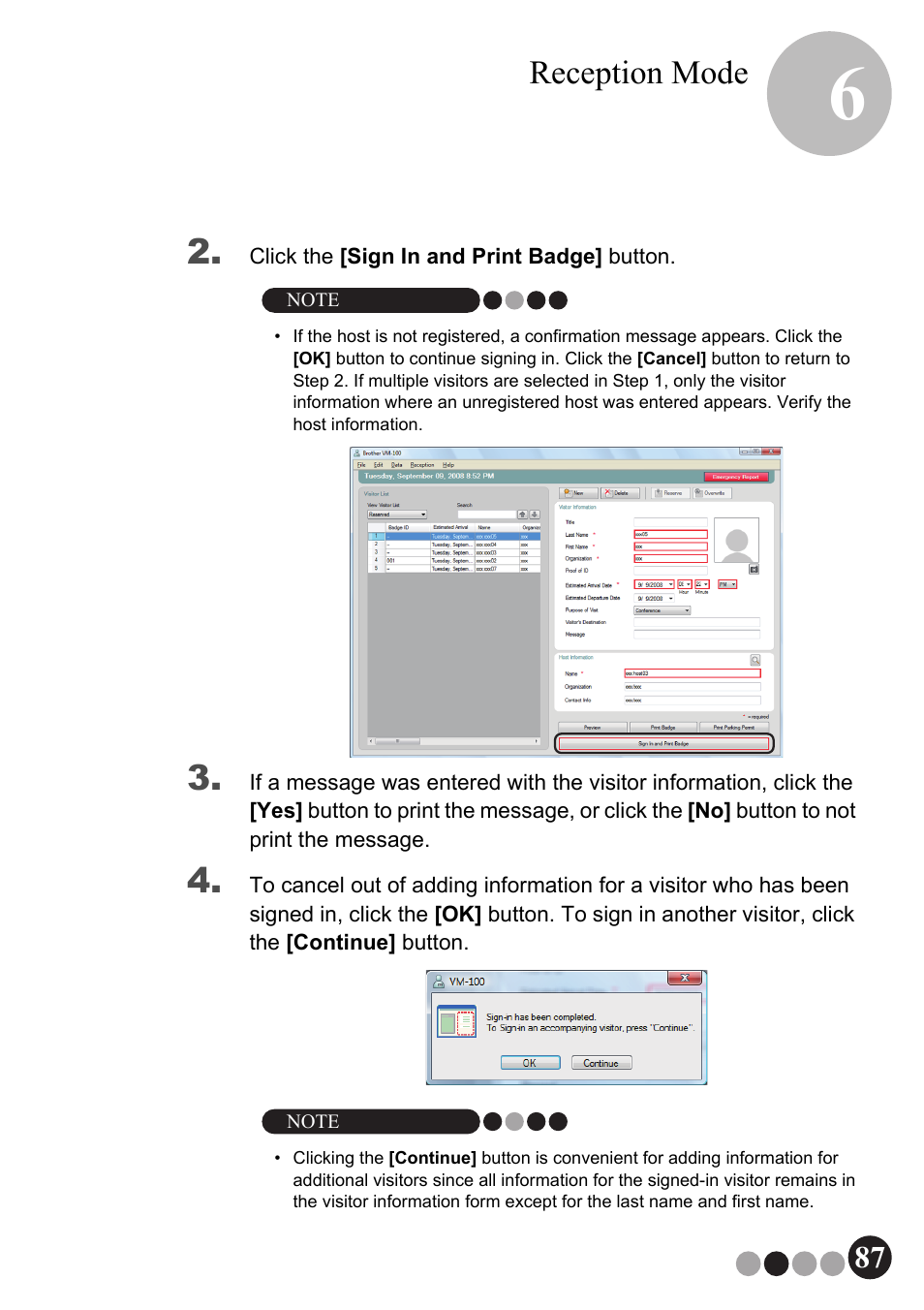 Reception mode | Brother QL-570VM User Manual | Page 87 / 118