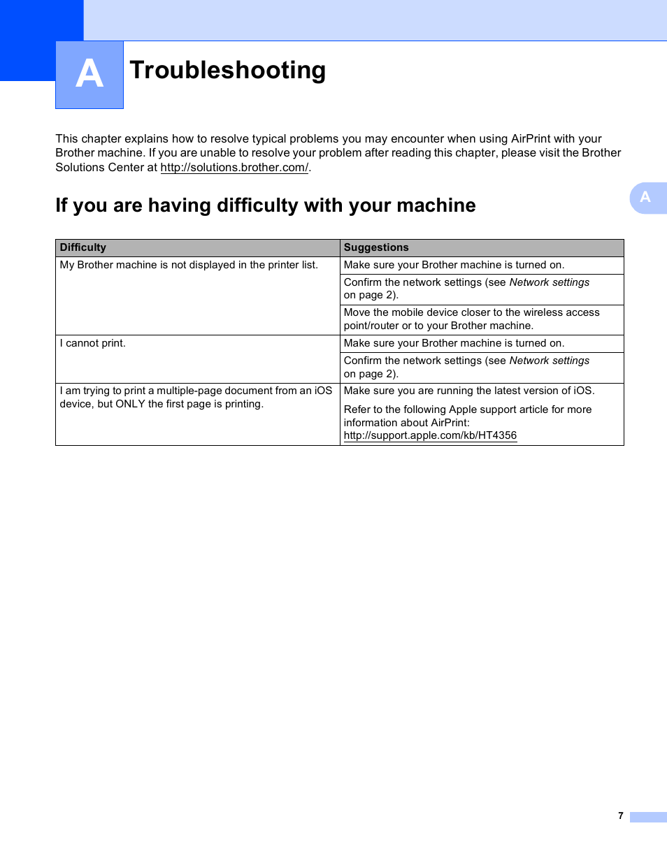 A troubleshooting, If you are having difficulty with your machine, Troubleshooting | Brother MFC-J475DW User Manual | Page 10 / 12