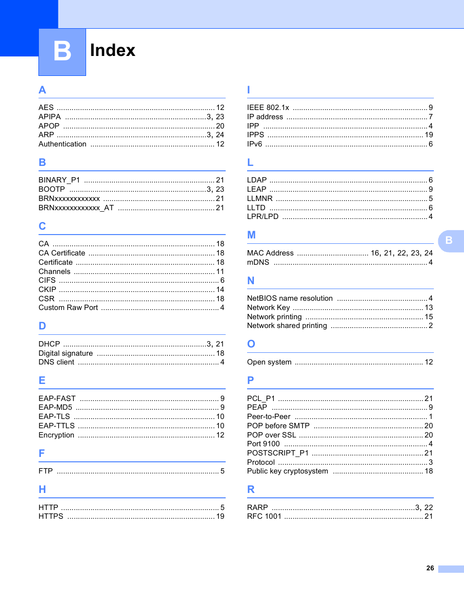Index | Brother HL 4570CDWT User Manual | Page 113 / 114