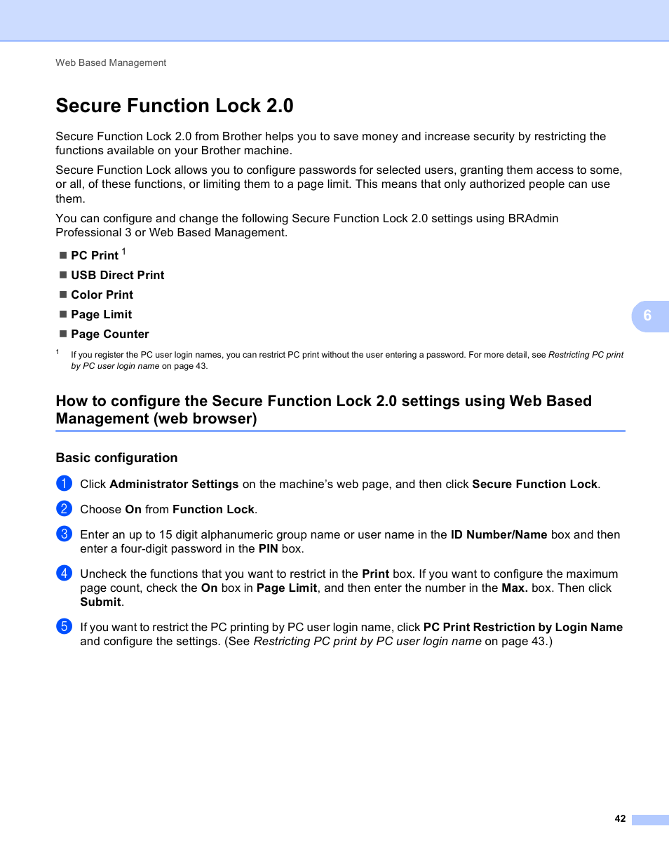 Secure function lock 2.0, Basic configuration, Web browser) | Brother HL 4570CDWT User Manual | Page 47 / 114