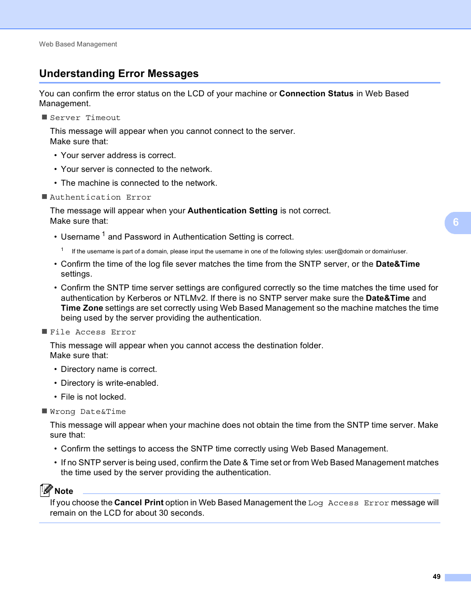 Understanding error messages, 6understanding error messages | Brother HL 4570CDWT User Manual | Page 54 / 114