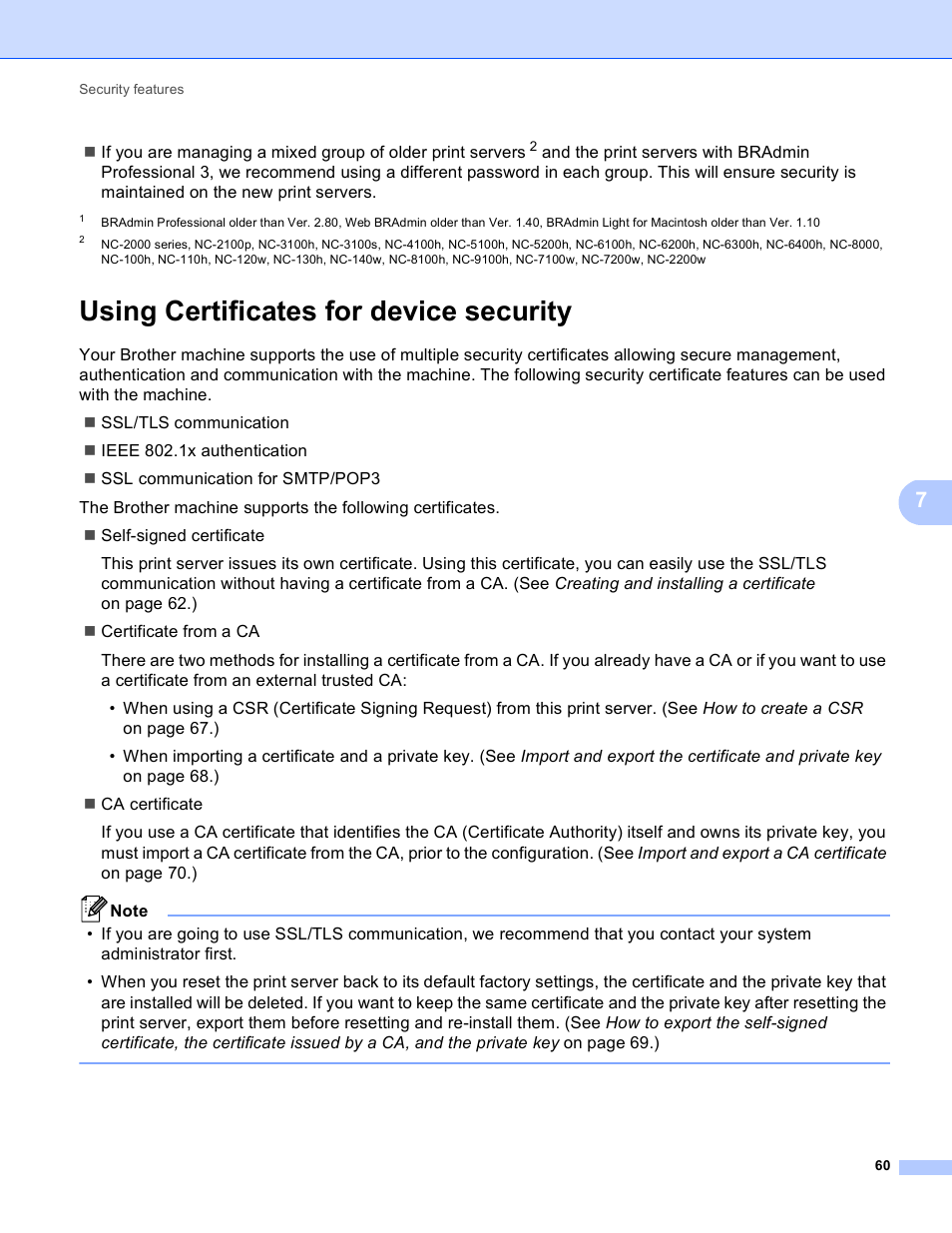 Using certificates for device security | Brother HL 4570CDWT User Manual | Page 65 / 114