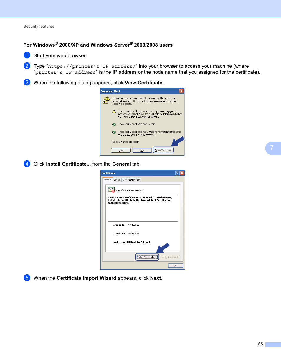 For windows, 2000/xp and windows server | Brother HL 4570CDWT User Manual | Page 70 / 114