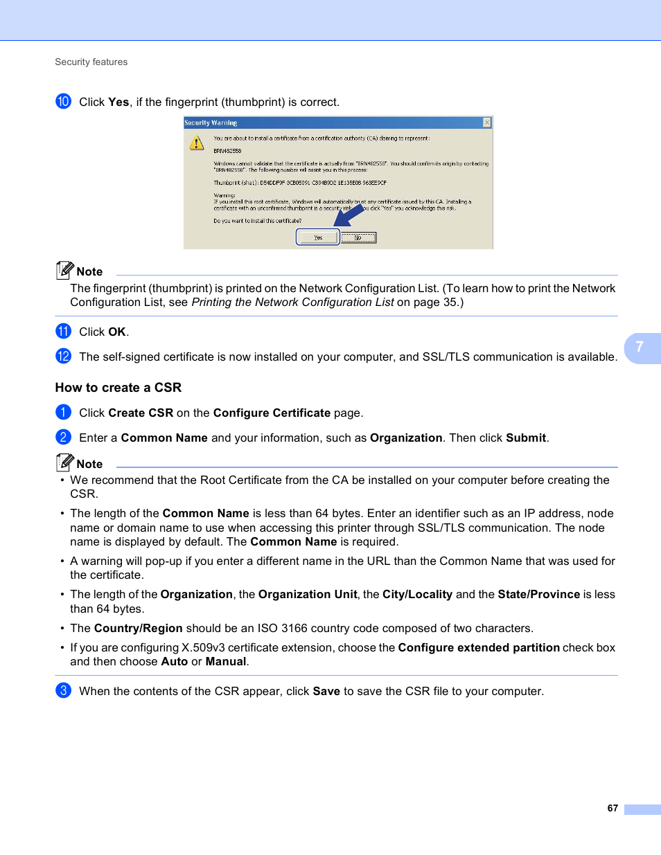 How to create a csr | Brother HL 4570CDWT User Manual | Page 72 / 114