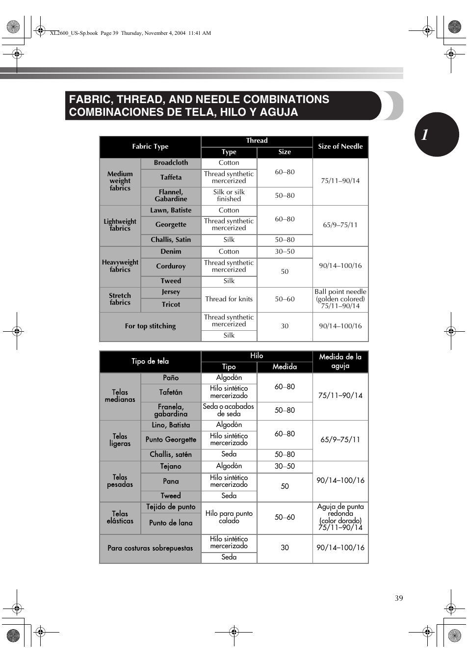 Brother XL 2600i User Manual | Page 40 / 82