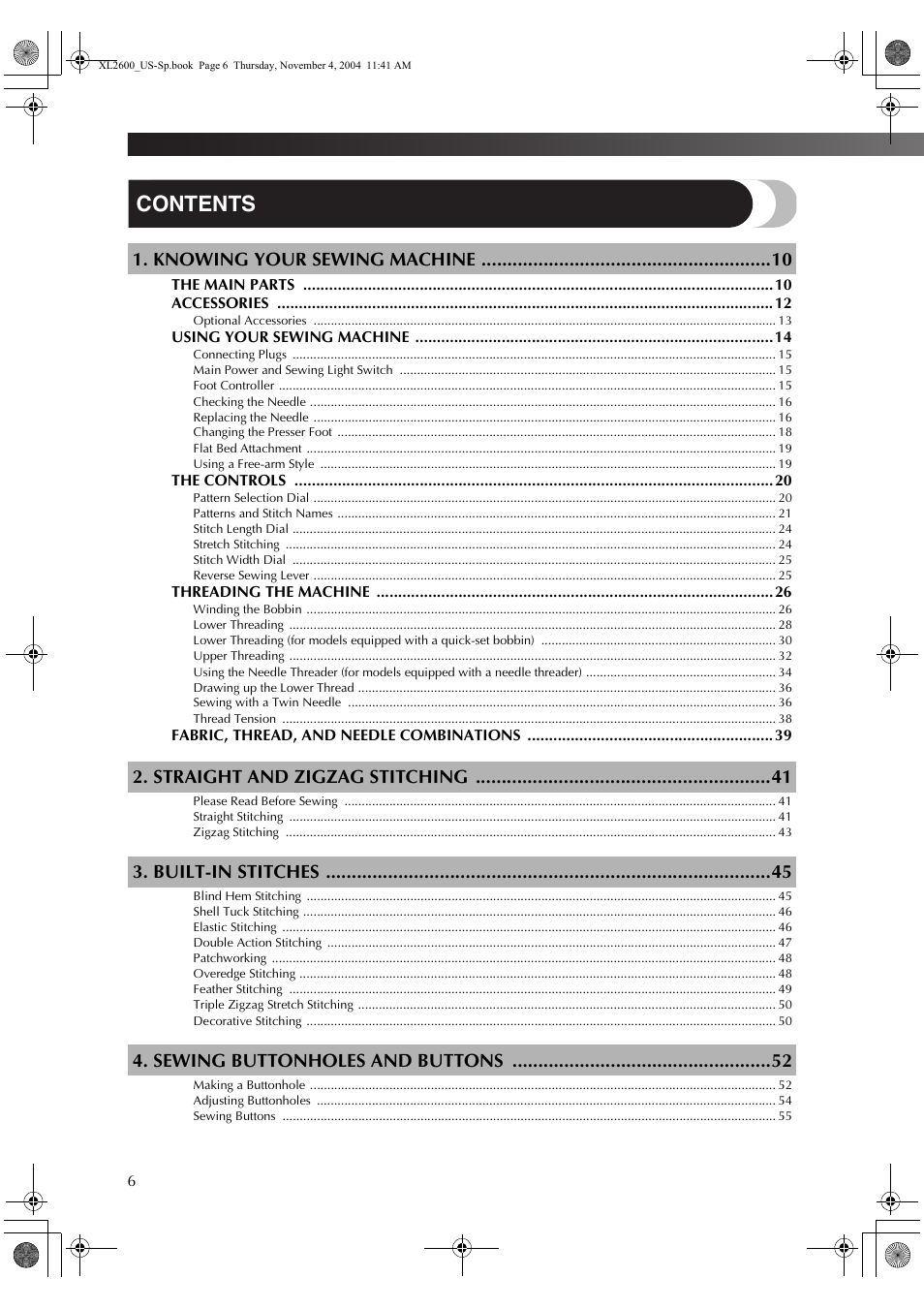 Brother XL 2600i User Manual | Page 7 / 82