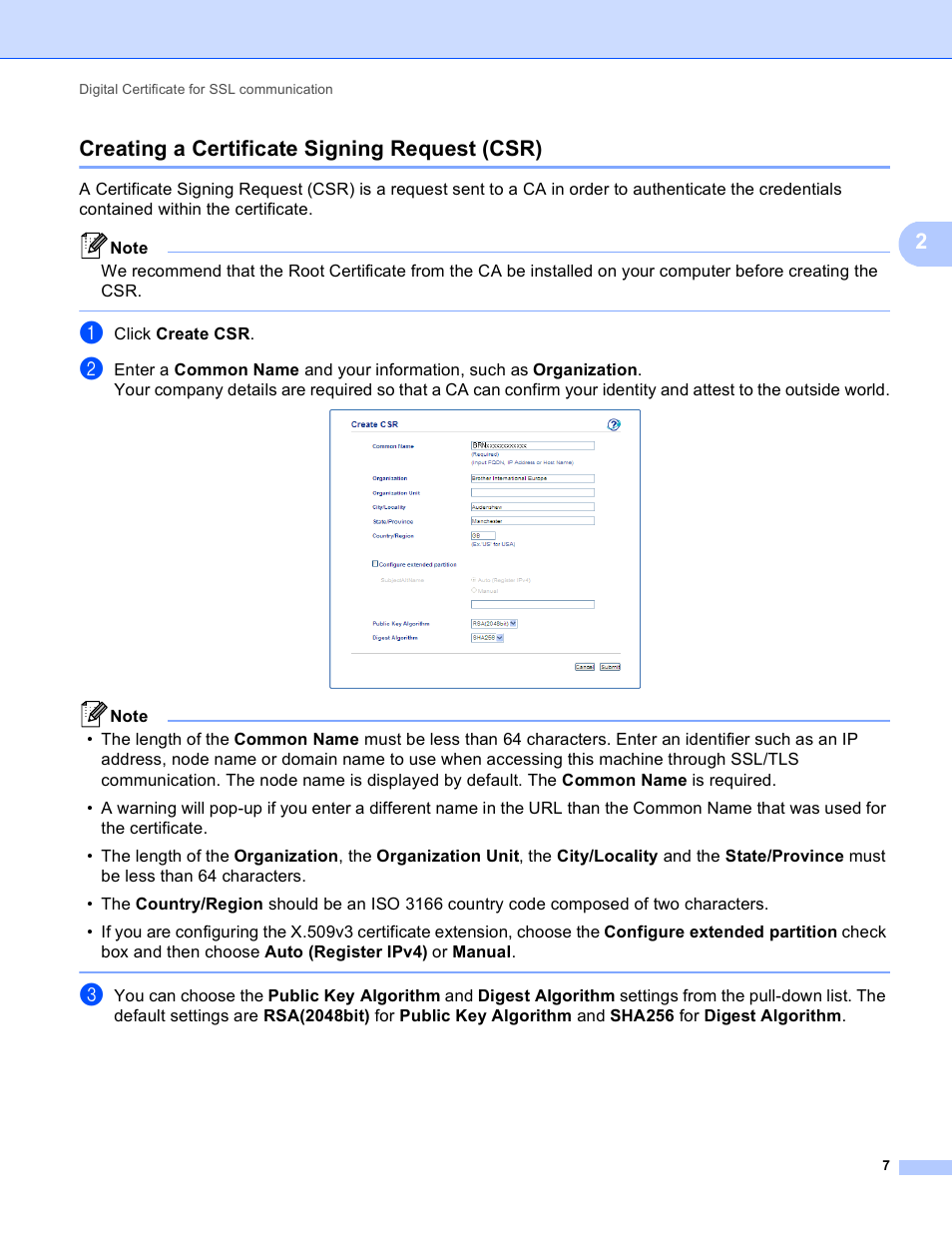 Creating a certificate signing request (csr), Creating a certificate, Creating a certificate signing request (csr) uu | 2creating a certificate signing request (csr) | Brother DCP-8155DN User Manual | Page 11 / 36